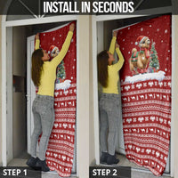 Syria Christmas Door Cover with Golden Eagle Emblem Christmas Camel Scene - Wonder Print Shop
