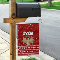 Syria Christmas Garden Flag with Golden Eagle Emblem Christmas Camel Scene - Wonder Print Shop