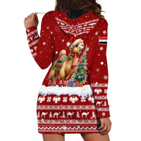 Syria Christmas Hoodie Dress with Golden Eagle Emblem Christmas Camel Scene - Wonder Print Shop