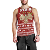 Syria Christmas Men Tank Top with Golden Eagle Emblem Christmas Camel Scene - Wonder Print Shop
