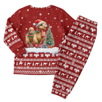 Syria Christmas Pajama Set with Golden Eagle Emblem Christmas Camel Scene - Wonder Print Shop