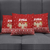 Syria Christmas Pillow Cover with Golden Eagle Emblem Christmas Camel Scene - Wonder Print Shop