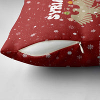 Syria Christmas Pillow Cover with Golden Eagle Emblem Christmas Camel Scene - Wonder Print Shop
