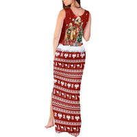 Syria Christmas Tank Maxi Dress with Golden Eagle Emblem Christmas Camel Scene - Wonder Print Shop