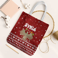 Syria Christmas Tote Bag with Golden Eagle Emblem Christmas Camel Scene - Wonder Print Shop