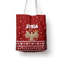 Syria Christmas Tote Bag with Golden Eagle Emblem Christmas Camel Scene - Wonder Print Shop