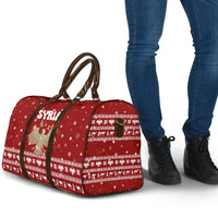 Syria Christmas Travel Bag with Golden Eagle Emblem Christmas Camel Scene - Wonder Print Shop