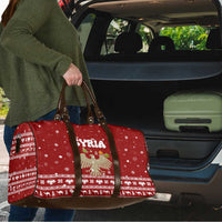 Syria Christmas Travel Bag with Golden Eagle Emblem Christmas Camel Scene - Wonder Print Shop