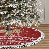 Syria Christmas Tree Skirt with Golden Eagle Emblem Christmas Camel Scene - Wonder Print Shop