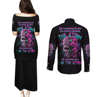 I Am The Storm Skull Rose Couples Matching Puletasi Dress and Long Sleeve Button Shirt - Wonder Print Shop