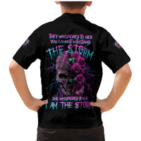 I Am The Storm Skull Rose Family Matching Mermaid Dress and Hawaiian Shirt - Wonder Print Shop