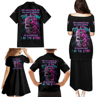 I Am The Storm Skull Rose Family Matching Puletasi Dress and Hawaiian Shirt - Wonder Print Shop