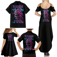 I Am The Storm Skull Rose Family Matching Summer Maxi Dress and Hawaiian Shirt - Wonder Print Shop