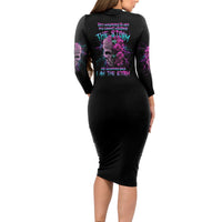 I Am The Storm Skull Rose Long Sleeve Bodycon Dress - Wonder Print Shop