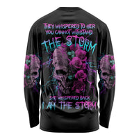 I Am The Storm Skull Rose Long Sleeve Shirt - Wonder Print Shop