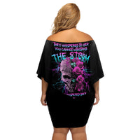 I Am The Storm Skull Rose Off Shoulder Short Dress - Wonder Print Shop