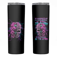 I Am The Storm Skull Rose Skinny Tumbler - Wonder Print Shop