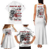 P Me Off Tattooed Skull Rose Family Matching Tank Maxi Dress and Hawaiian Shirt - Wonder Print Shop