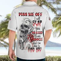 P Me Off Tattooed Skull Rose Hawaiian Shirt - Wonder Print Shop