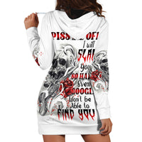 P Me Off Tattooed Skull Rose Hoodie Dress - Wonder Print Shop