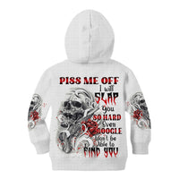 P Me Off Tattooed Skull Rose Kid Hoodie - Wonder Print Shop