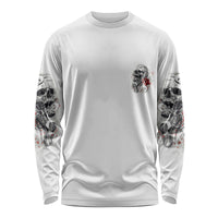 P Me Off Tattooed Skull Rose Long Sleeve Shirt - Wonder Print Shop