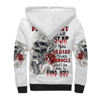 P Me Off Tattooed Skull Rose Sherpa Hoodie - Wonder Print Shop
