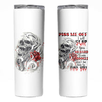 P Me Off Tattooed Skull Rose Skinny Tumbler - Wonder Print Shop