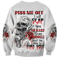 P Me Off Tattooed Skull Rose Sweatshirt - Wonder Print Shop