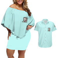 I May Not Be Perfect Skull Roses Couples Matching Off Shoulder Short Dress and Hawaiian Shirt - Wonder Print Shop