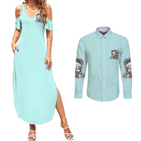 I May Not Be Perfect Skull Roses Couples Matching Summer Maxi Dress and Long Sleeve Button Shirt - Wonder Print Shop