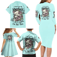 I May Not Be Perfect Skull Roses Family Matching Long Sleeve Bodycon Dress and Hawaiian Shirt - Wonder Print Shop
