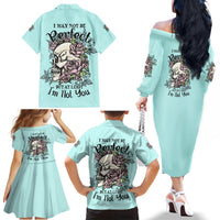 I May Not Be Perfect Skull Roses Family Matching Off Shoulder Long Sleeve Dress and Hawaiian Shirt - Wonder Print Shop