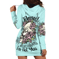 I May Not Be Perfect Skull Roses Hoodie Dress - Wonder Print Shop