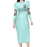 I May Not Be Perfect Skull Roses Long Sleeve Bodycon Dress - Wonder Print Shop