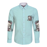I May Not Be Perfect Skull Roses Long Sleeve Button Shirt - Wonder Print Shop