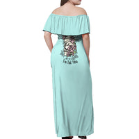 I May Not Be Perfect Skull Roses Off Shoulder Maxi Dress - Wonder Print Shop