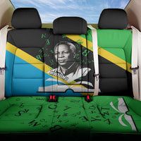 Julius Nyerere Back Car Seat Cover Education is a Way of Fighting Poverty Quote and Tanzanian Flag Alphabet - Wonder Print Shop