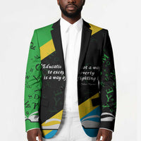 Julius Nyerere Blazer Education is a Way of Fighting Poverty Quote and Tanzanian Flag Alphabet - Wonder Print Shop