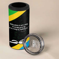 Julius Nyerere 4 in 1 Can Cooler Tumbler Education is a Way of Fighting Poverty Quote and Tanzanian Flag Alphabet - Wonder Print Shop