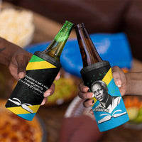 Julius Nyerere 4 in 1 Can Cooler Tumbler Education is a Way of Fighting Poverty Quote and Tanzanian Flag Alphabet - Wonder Print Shop