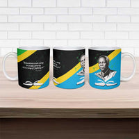 Julius Nyerere Ceramic Mug Education is a Way of Fighting Poverty Quote and Tanzanian Flag Alphabet - Wonder Print Shop