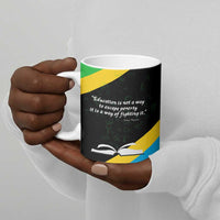 Julius Nyerere Ceramic Mug Education is a Way of Fighting Poverty Quote and Tanzanian Flag Alphabet - Wonder Print Shop