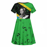 Julius Nyerere Kid Short Sleeve Dress Education is a Way of Fighting Poverty Quote and Tanzanian Flag Alphabet - Wonder Print Shop