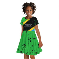 Julius Nyerere Kid Short Sleeve Dress Education is a Way of Fighting Poverty Quote and Tanzanian Flag Alphabet - Wonder Print Shop