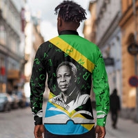 Julius Nyerere Long Sleeve Button Shirt Education is a Way of Fighting Poverty Quote and Tanzanian Flag Alphabet - Wonder Print Shop