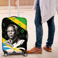 Julius Nyerere Luggage Cover Education is a Way of Fighting Poverty Quote and Tanzanian Flag Alphabet - Wonder Print Shop