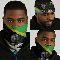 Julius Nyerere Neck Gaiter Education is a Way of Fighting Poverty Quote and Tanzanian Flag Alphabet - Wonder Print Shop