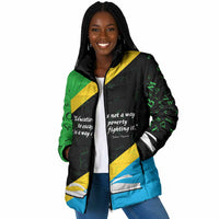 Julius Nyerere Padded Jacket Education is a Way of Fighting Poverty Quote and Tanzanian Flag Alphabet - Wonder Print Shop