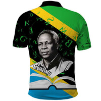 Julius Nyerere Polo Shirt Education is a Way of Fighting Poverty Quote and Tanzanian Flag Alphabet - Wonder Print Shop
